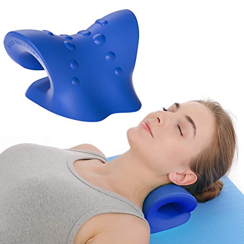 Cervical Neck Stretcher for Pain Relief, Trobing Neck Traction Device with Massage Point for Muscle Relax, Spine Alignment Chiropractic Tension Headache Relief TMJ Pain