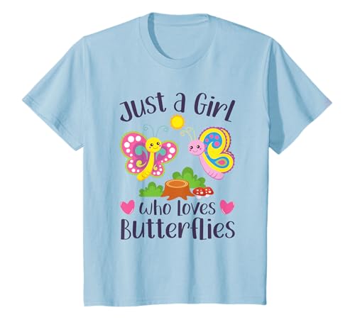 Niños Gráfico de mariposas Just a Girl Who Loves Butterflies Camiseta