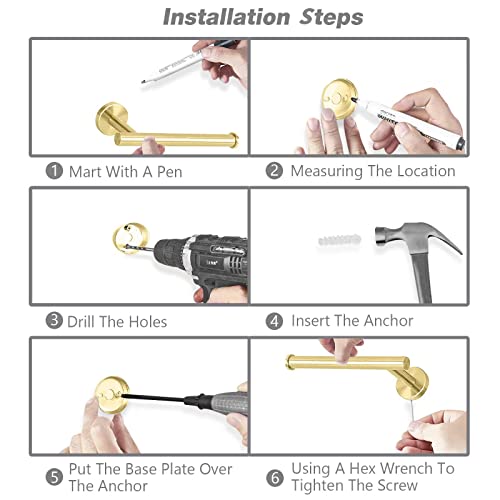 Cilee 2 Pieces Brushed Gold Bathroom Towel Bar, 24 Inch Double Towel Racks ,Bathroom Towel Holder Towel Hanger For Bathroom Stainless Steel Wall Mount #TOP5