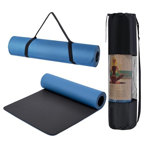 Esterilla de Yoga Antideslizante con Funda y Correa | Colchoneta de TPE Ecológico Reciclable y sin latex para Pilates Fitness Estiramientos y Meditación (AZUL)