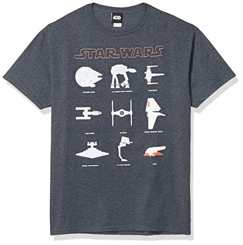 T-shirt Star Wars homme en coton premium avec imprimé vaisseaux soigné