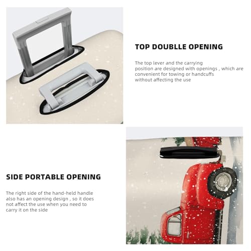Red Truck Carrying A Christmas Tree Elastic Travel Luggage Covers Dustproof Scratch-Resistant Suitcase Protector Fit 22-24 Inch3