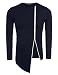 Coofandy Men's Shirts Casual Zipper Shirt Irregular Long Sleeve T Shirt,Navy Blue,Medium