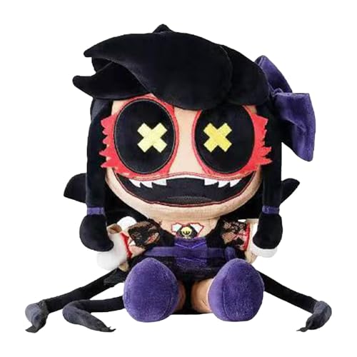 YIttings Murder Drones Plush Toy Black and Purple Gaming Character Soft Stuffed Doll with Cross Eyes 25cm Collectible Figure