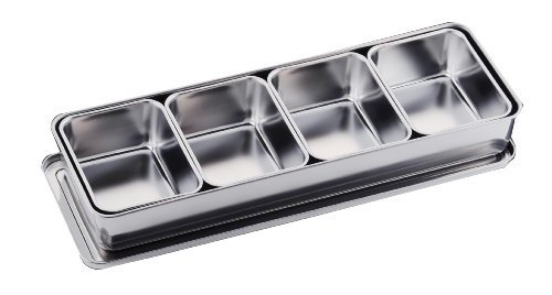 Stainless Yakumi Pan/Seasoning Container w/4 Compartments by Silver Arrow