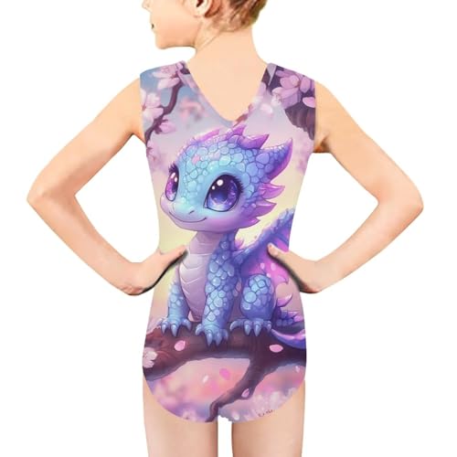 One Piece Sleeveless Swimwear Carton Adorable Animal Print Dance Leotards for Children Girls3