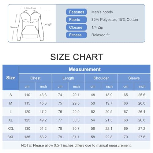 Rela Bota Mens Hoodies Quarter Zip Hoodie Colour Contrast Hooded Sweatshirt Long Sleeve Hoody Tops with Pocket - Image 5