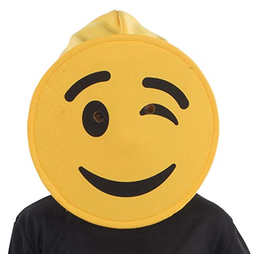 Dress Up America Winking Emoji Mask for Adults, Funny Head Mask Accessory (one size)