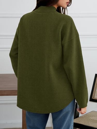 Image of Saodimallsu Womens Collared Cardigans Button Down Fall Sweater Jackets Oversized Casual Long Sleeve Knit Shirts