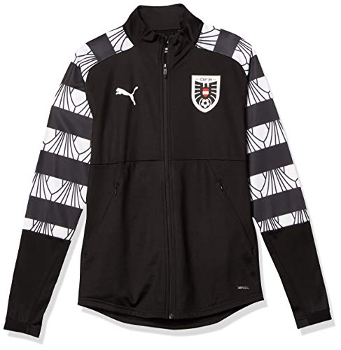 PUMA Mens International Soccer 2020 STADIUM JACKET Austria, Puma Black-Puma White, Large
