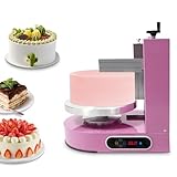 DUIBAII Pink Birthday Cake Cream Smooth Coating Decoration Machine, Cake Cream Spreading Machine, Adjustable Cake Cream Scraper For 4-12 Inch Cakes