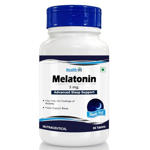 Healthvit Melatonin 5mg | Helps You Fall Asleep Faster, Stay Asleep Longer, Easy to Take, Faster Absorption - 60 Tablets
