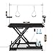 ACIDBOLT 50 Inch Upgrade Electric Dog Grooming Table, Heavy Duty Extra Large Pet Grooming Table with Overhead Arms, 2 Nooses & Tool Organizer, Height Adjustable Grooming Table for Home, Black
