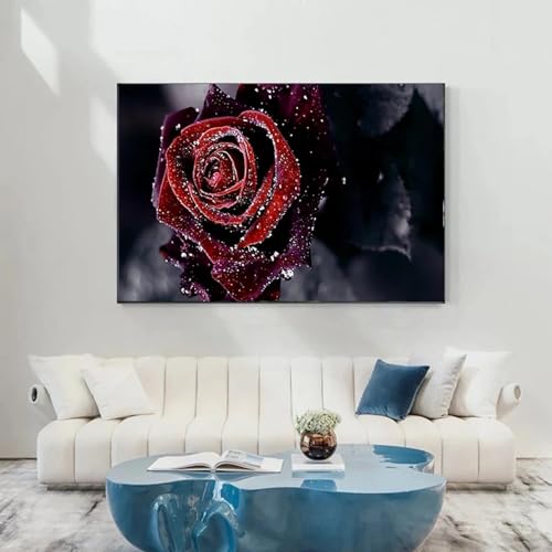 Fleur rouge impression d'images pour salon ambiance chaleureuse
