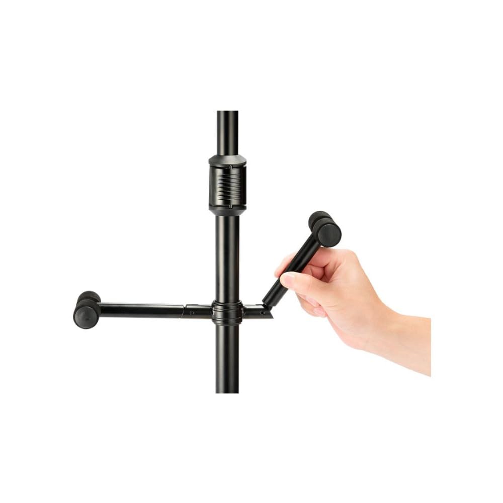 Hercules GS422B PLUS Soporte doble para guitarra con sistema de agarre automático y yugo plegable, color negro