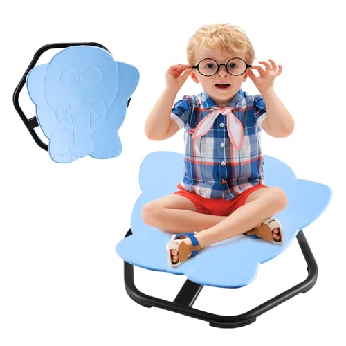 Lunamone Sensory Spinning Chair for Kids, Sensory Swivel Chair for Autism ADHD Training, Sit and Spin Toys Training Body Coordination, Swivel Seat for Indoor Outdoor Play Non-Slip Base, Ages 3+, Blue