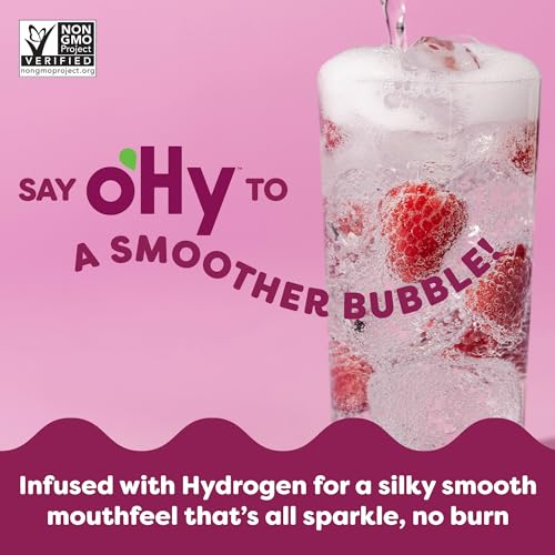 oHy Raspberry Sparkling Water, Hydrogen Infused, USDA Organic, Magnesium, Non-GMO, 12 fl oz (12 pk) - Image 4
