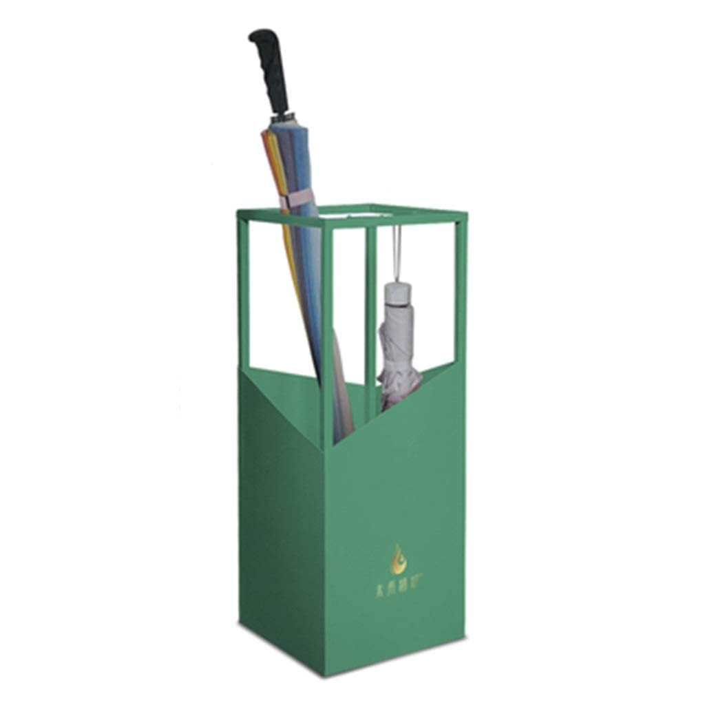 Porte-parapluies en fer forgé vert 23x23x60cm pour entrée d'hôtel