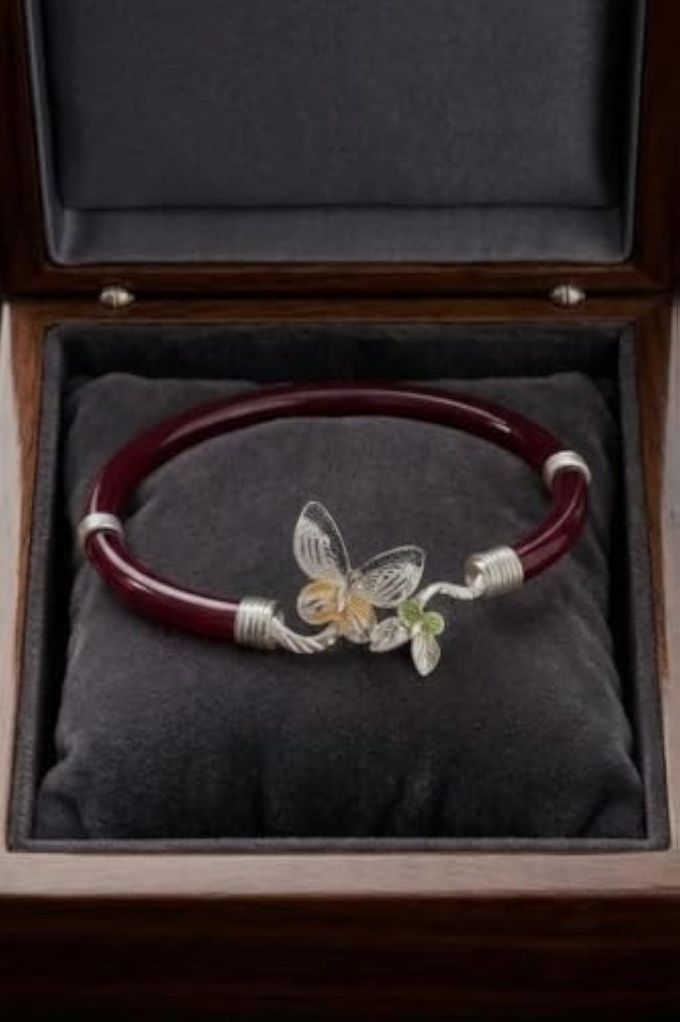 Silver Laddu Gopal Payal Anklet with Red Beads