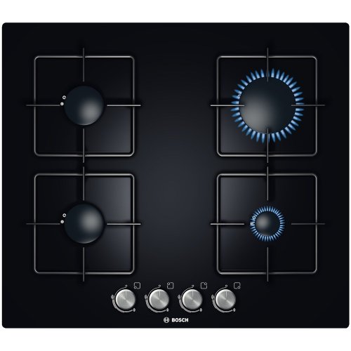 Bosch PPP616B11E Plaque encastrée à gaz en verre pivotant sur le dessus avant 220-240 V Noir