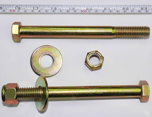 Image of 5 /8 inch x 7 inch Hex Head Bolt by Color Galvanization with Nylon Lock nut and Large Size Washer Assortment Kit,Alloy Steel,Grade 5.(4pcs Pack). by Metalsuberg