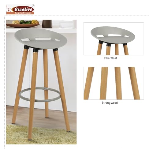 Image of Creative Fix Bar Stool for Living Rooms, Dining Rooms, Lobby, Reception, Waiting Rooms and banquets. | (Pack of 2) (Grey)