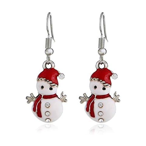 Ogquaton 1 Pair Christmas Snowman Alloy Earrings Women Durable and Useful Cover