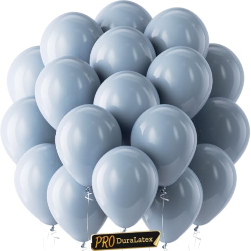 Image of Bezente Pro Duralatex Dusty Blue Extra-Thick Balloons 120 Pack 10 inch