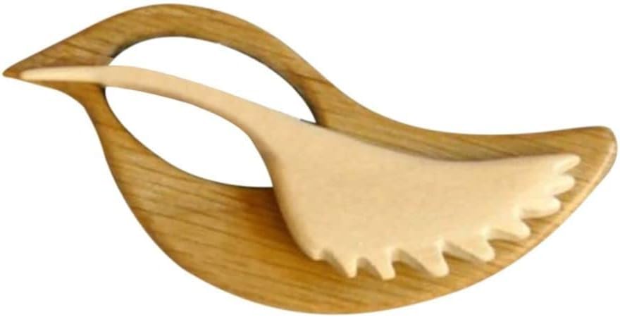 Image of Bird Animal Wooden Brooch Pins,Brooch Pin with Wooden Animal Pattern,Creative Fashion Brooch,Cute Vintage Sweater Clips, Women's Brooches and Pins, Women