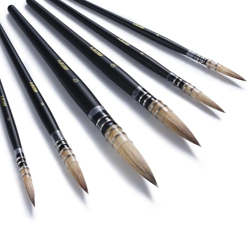 Artify Watercolor Brushes Professional Quill Watercolor Brush Set 6Pcs Large Water Color Brushes 4-12 Sizes Artists Brushes for Watercolor Gouach Fluid Acrylic Ink