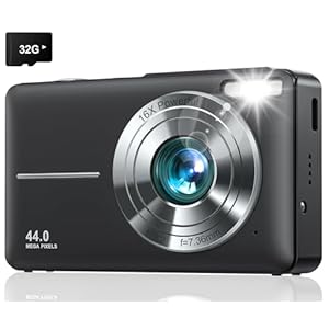 Digital Camera, Upgraded FHD 1080P Kids Camera with 32GB Card, 16X Zoom Time Stamp Anti Shake, Lanyard, 44MP Compact Portable Small Point and Shoot Camera for Kid Student Children Teen Girl Boy
