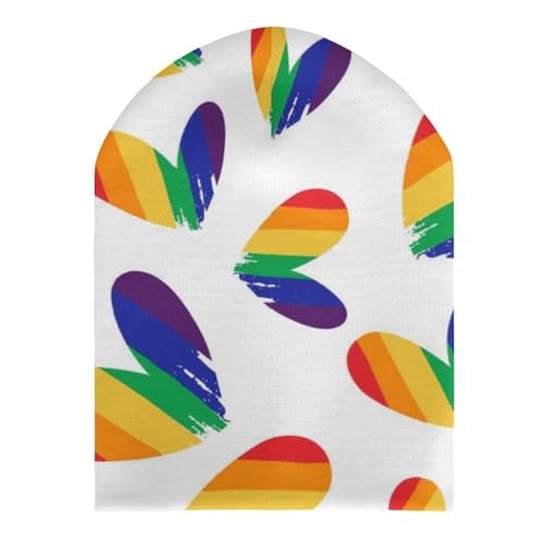 Pride Month LGBTQ Gay Pride Ally Kids Beanie Hat for for Girls Boys Children Cap Winter Knitted Chemo Cancer Headwear Accessories Gifts Decoration Black3