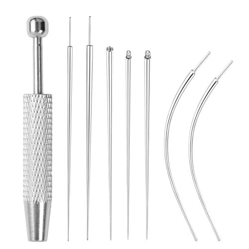 TXUJZP 8 Pièces Ensemble de Pinces pour Piercing, Pince Boule, Ouvre-Anneaux, Cônes Insertion 16G 18G, Acier Inoxydable, pour Oreille, Nez, Lèvre, Corps