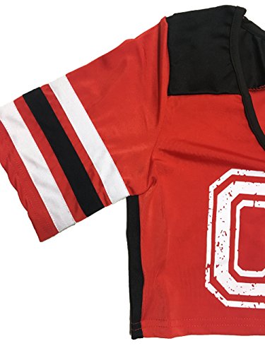 PRETTYWELL Womens Sexy Football Short Sleeve Shirt Sets Stage Uniform 8891 (red)