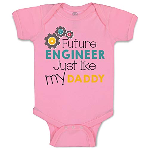 Cute Rascals Baby Bodysuit Future Engineer like My Daddy Dad Father's Day Boy & Girl Baby Clothes Funny Cotton Soft Pink Design Only 6 Months