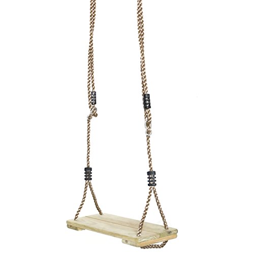 PLAYBERG Columpio de madera para exteriores con cuerdas para colgar