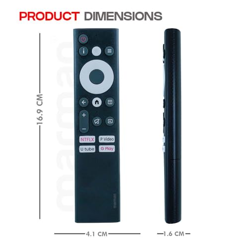 Image of marman Compatible with Croma Google Tv Non Voice Remote Original CREL032HGC331801 Model Fit for Smart HD Ready Tv - Match Exactly Key by Key to Replicate Functions Existing Original Remote Control