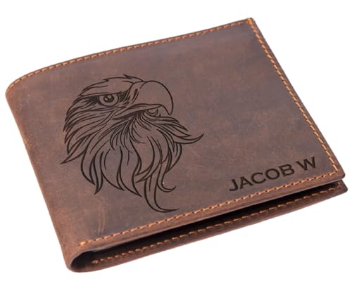 Personalized Father's Day Gifts, Wallet For Men, Engraved Name Wallet, Fathers Day Gifts For Dad Husband, Bald Eagle Leather Wallet, Custom Engraved Wallet