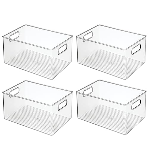 iDesign Pantry Organizer Bins with Handles, Set of 4, Clear by iDesign - Used condition - Image 9