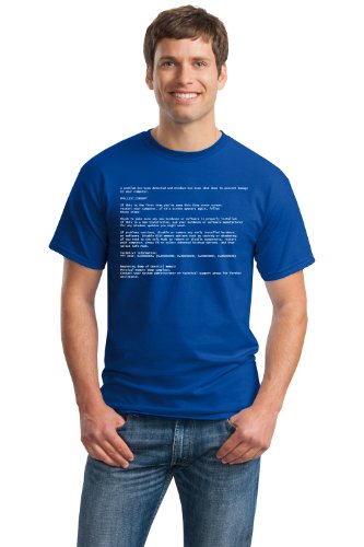 Ann Arbor T-Shirt Company Hommes Screen of Death T-Shirt/Geeky Windows Error Nerd Computer Tee Shirt Médium Bleu – vue 2