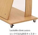 Wooden Podium Stand Wheeled Lectern Oak Color 16MM Wood Board Elegant Design with Storage Wooden Pulpit for Restaurants Churches Seminars and Schools
