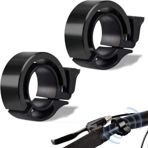 YUNYU Timbre de bicicleta, bocina de seguridad de 100 dB, aleación de aluminio, diseño de perfil bajo, ajuste universal para bicicletas de montaña y bicicletas de carretera
