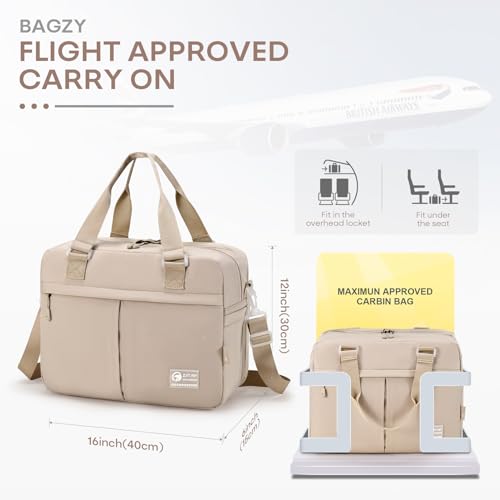 BAGZY 6x13x17 inch Personal Item Travel Bag Airplane Weekender Bags for Women Expandable 40x30x15cm Personal Bag with Wet Pocket Carry on Luggage for Airplanes Duffel Bags Men Over image 1