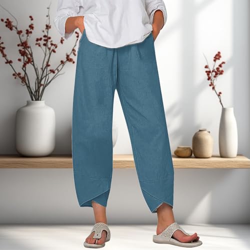 MARSVOVO Fashion Pants for Women Soft Wide Leg High Waisted Trousers Casual Summer Slacks with Pockets2