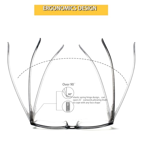 Image of Kerecsen 4 Pack Reading Glasses for Men and Women with Spring Hinges, Lightweight Black Rectangular Readers Eyeglasses (4 Pack Tortoise, 2.00)