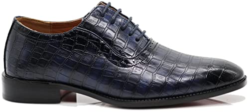 Image of Gator3N Men's Alligator Crocodile Print Oxfords Fashion Lace Up Dress Shoes