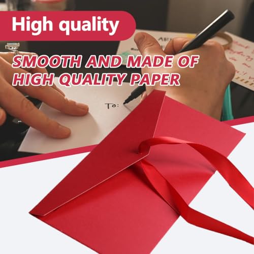 MIRKUZI 5 Stück exquisite Briefumschläge, Kraftpapier-Umschläge mit Schleife, Vintage-Kraftpapier-Umschläge, geeignet für handgefertigte Einladungen, Hochzeits- oder Urlaubskarten