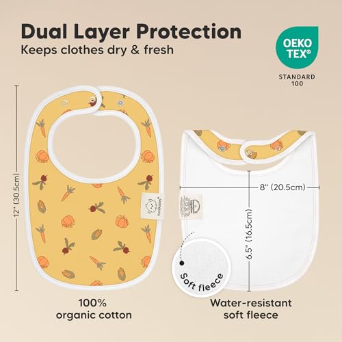 Image of 8-Pack Organic Baby Bibs for Boys, Girls - Soft Cotton Drooling and Teething Bibs for Baby Girl & Boy, Extra Absorbent, Easy To Clean & Put On for Toddler, Newborn, Infant 0-24 Months (Countryside)