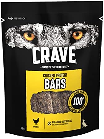 Crave Protein Chunks - Dog Treats with Chicken - Grain Free - 6 x 55 g
