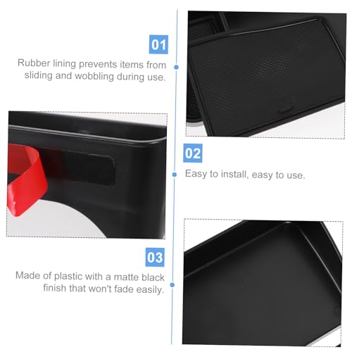 Organiseur de console centrale de voiture plastique noir : solution de rangement rapide